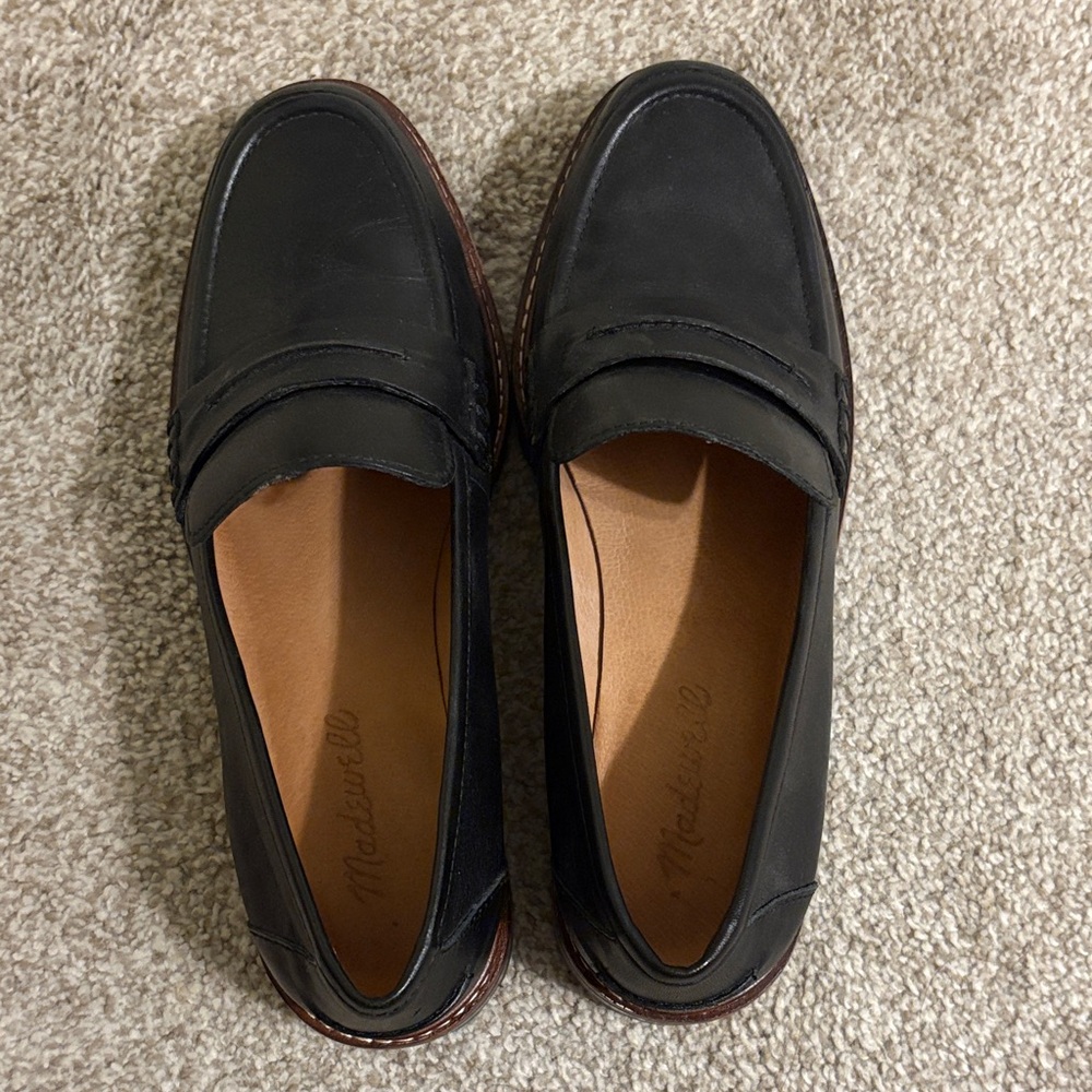 Madewell Black Leather Loafers